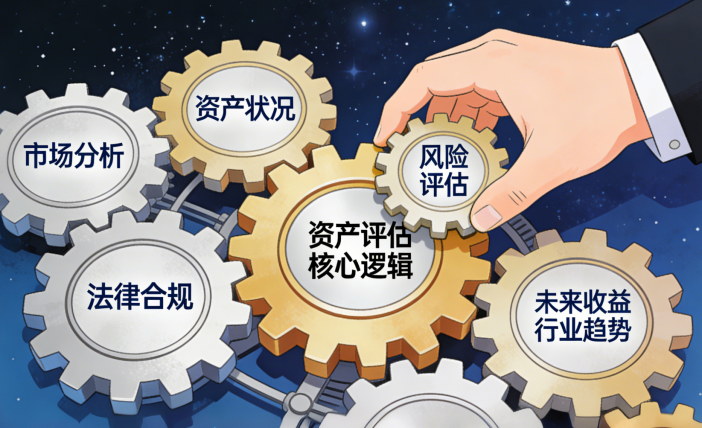 资产评估核心逻辑资产状况风险评估市场分析法律合规未来收益行业趋势