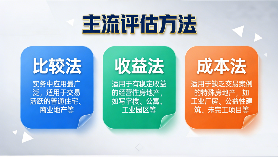 主流评估方法比较法收益法成本法